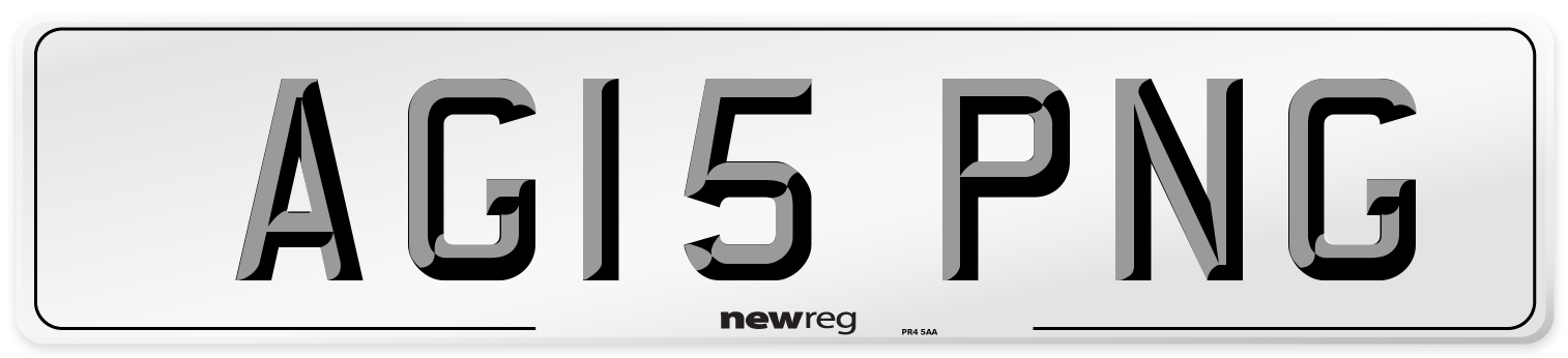 AG15 PNG Number Plate from New Reg